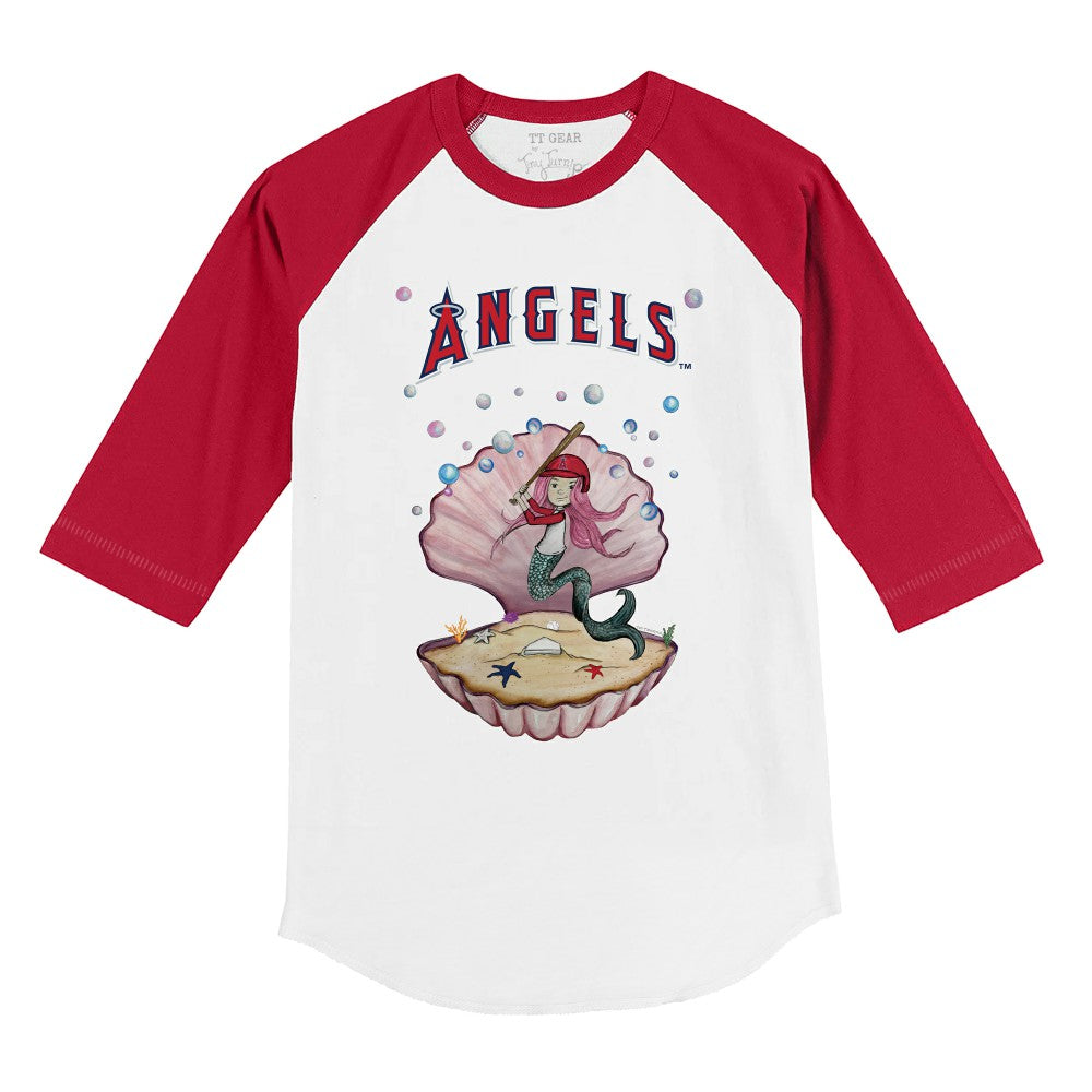 Los Angeles Angels Tiny Turnip Youth Mermaid 3/4-Sleeve Raglan T-Shirt - MLB