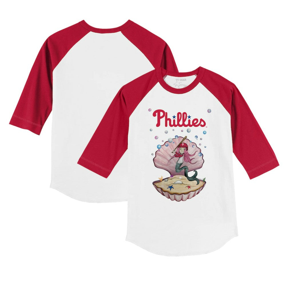 Philadelphia Phillies Tiny Turnip Youth Mermaid 3/4-Sleeve Raglan T-Shirt - MLB