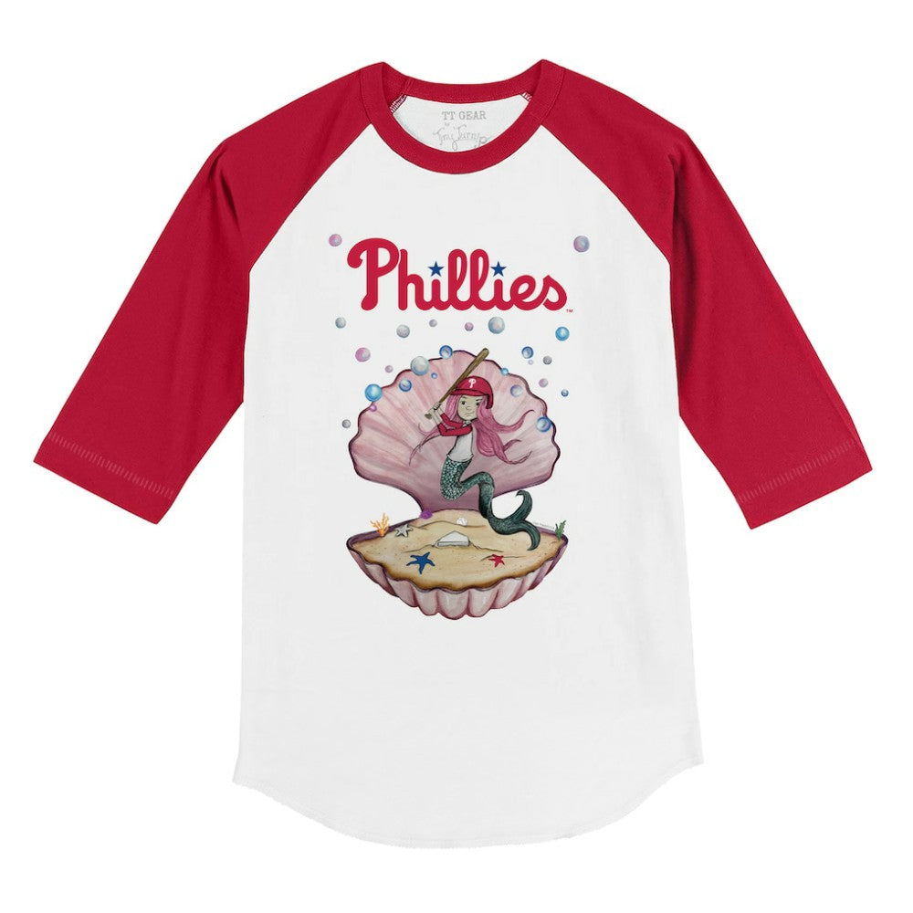 Philadelphia Phillies Tiny Turnip Youth Mermaid 3/4-Sleeve Raglan T-Shirt - MLB