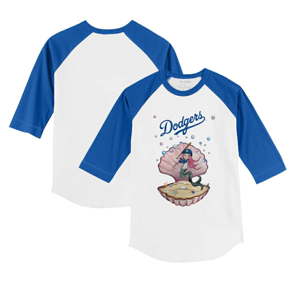 Los Angeles Dodgers Tiny Turnip Youth Mermaid 3/4-Sleeve Raglan T-Shirt - MLB