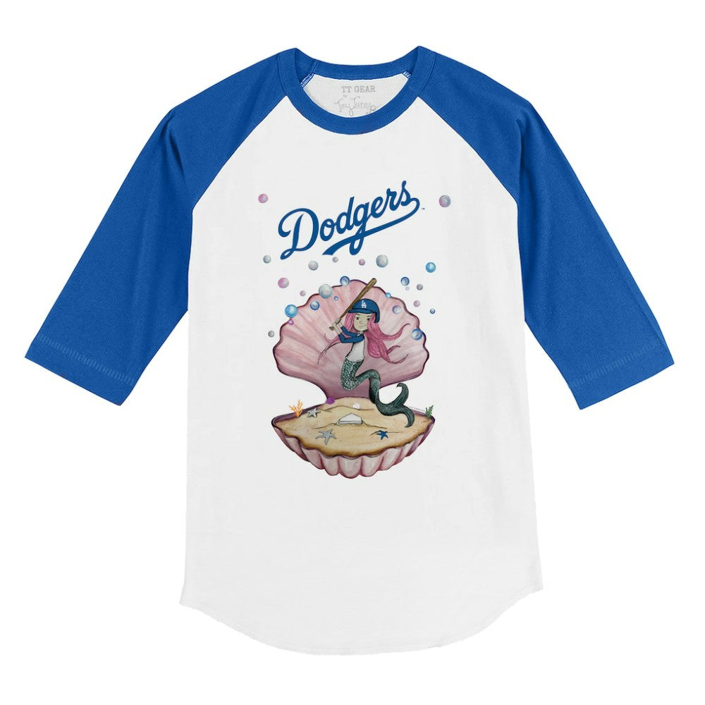 Los Angeles Dodgers Tiny Turnip Youth Mermaid 3/4-Sleeve Raglan T-Shirt - MLB