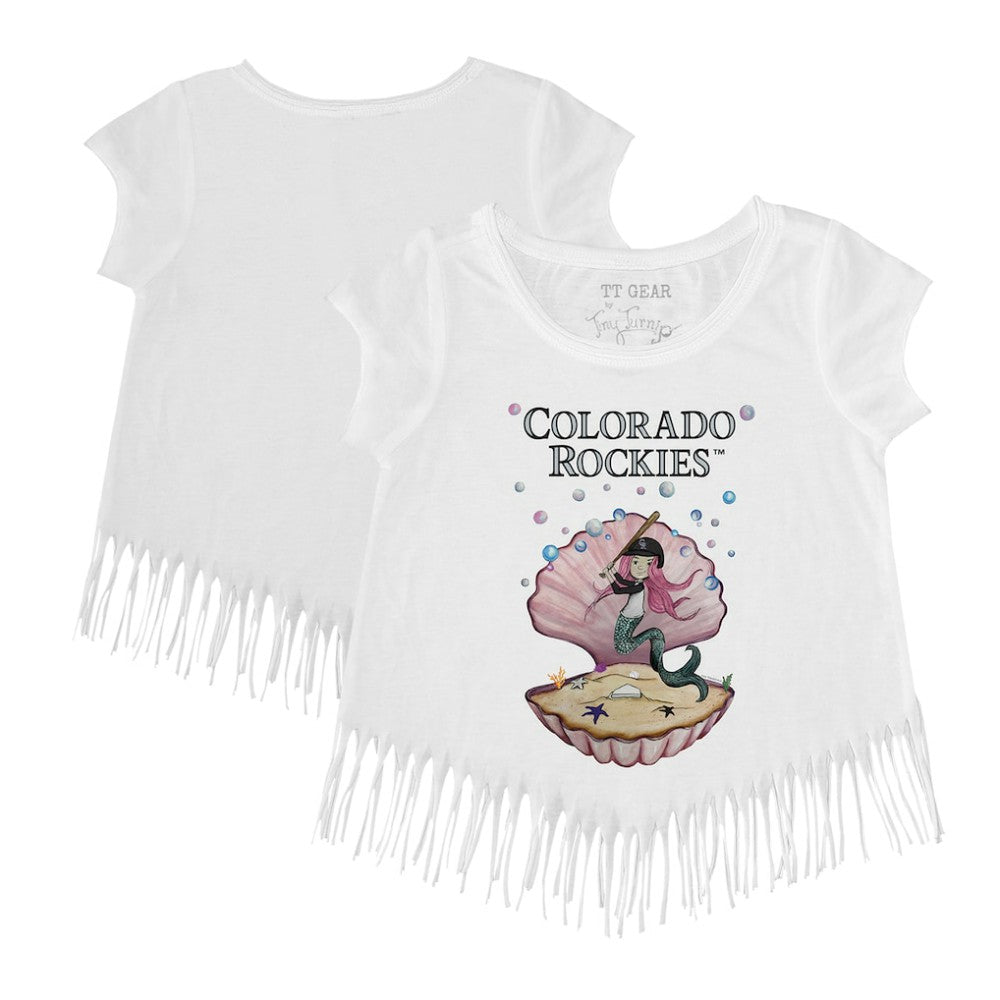 Colorado Rockies Tiny Turnip Girls Youth Mermaid Fringe T-Shirt - MLB