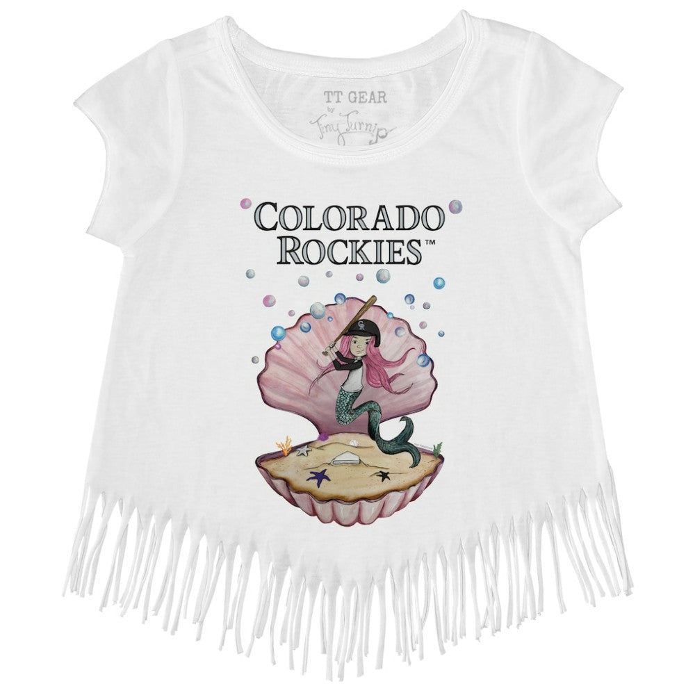Colorado Rockies Tiny Turnip Girls Youth Mermaid Fringe T-Shirt - MLB