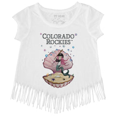Colorado Rockies Tiny Turnip Girls Youth Mermaid Fringe T-Shirt - MLB
