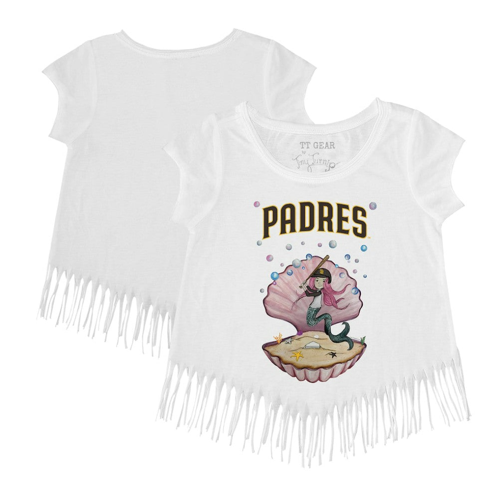San Diego Padres Tiny Turnip Girls Youth Mermaid Fringe T-Shirt - MLB