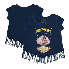 Milwaukee Brewers Tiny Turnip Girls Youth Mermaid Fringe T-Shirt - MLB
