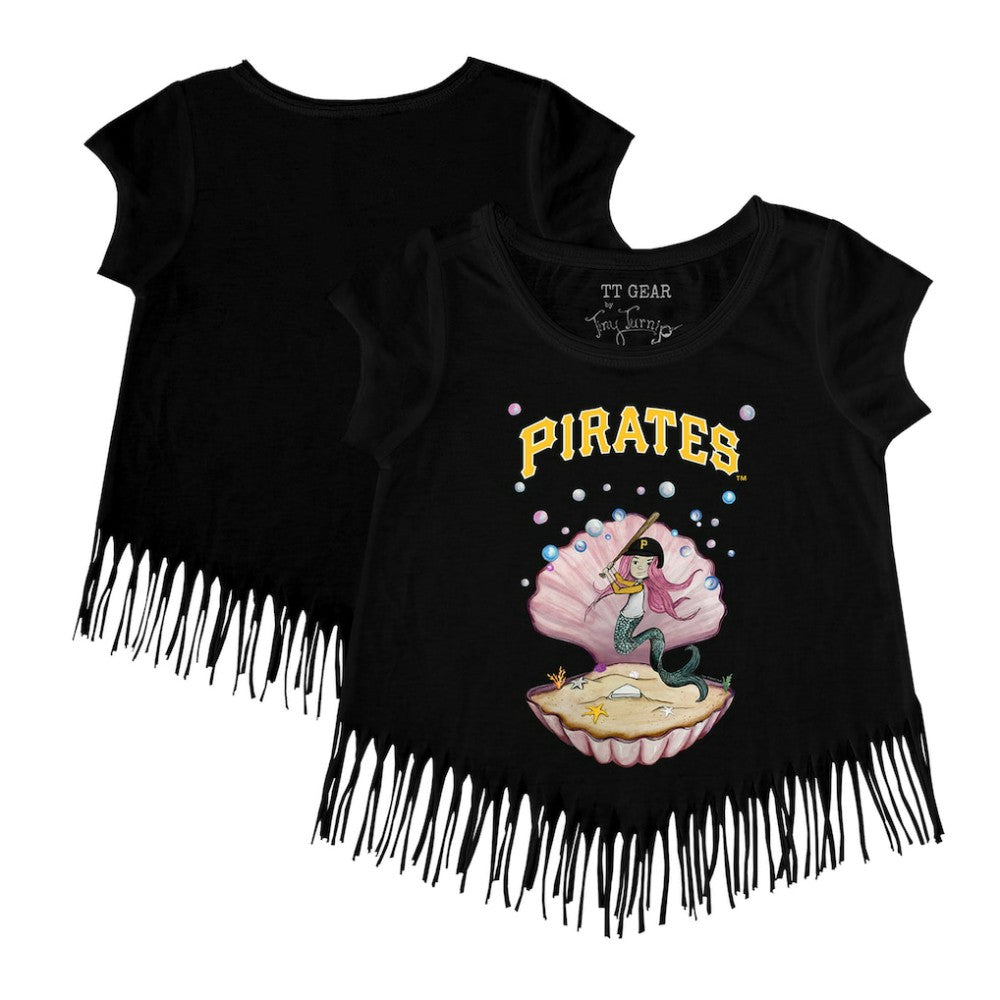 Pittsburgh Pirates Tiny Turnip Girls Youth Mermaid Fringe T-Shirt - MLB