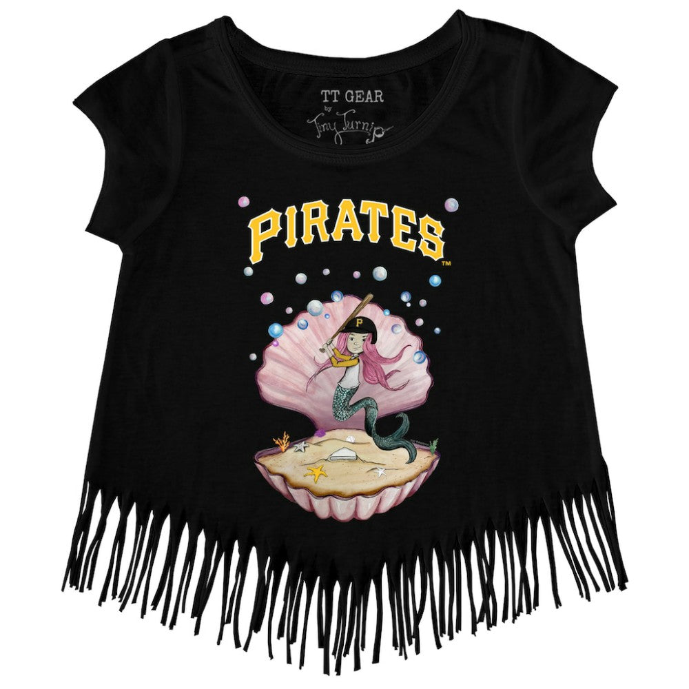 Pittsburgh Pirates Tiny Turnip Girls Youth Mermaid Fringe T-Shirt - MLB