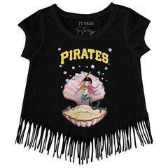 Pittsburgh Pirates Tiny Turnip Girls Youth Mermaid Fringe T-Shirt - MLB