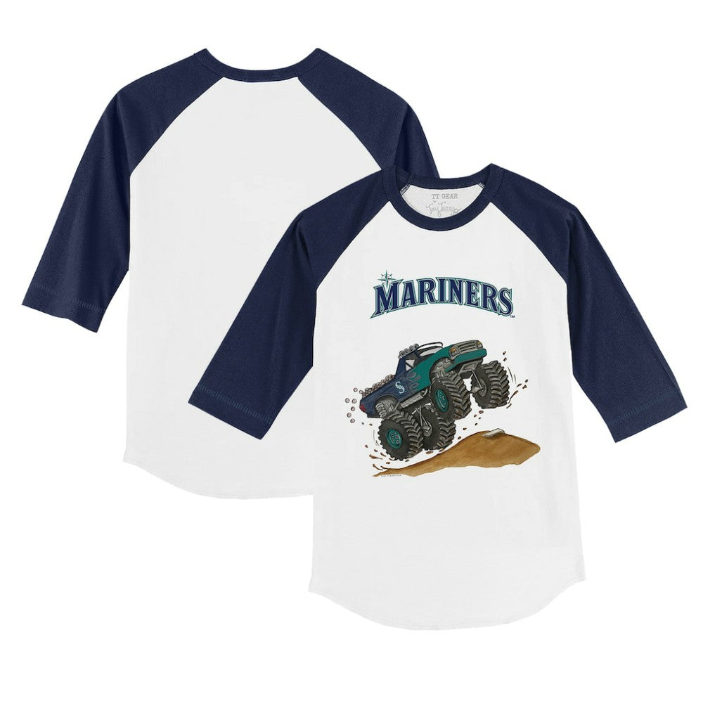 Seattle Mariners Tiny Turnip Youth Monster Truck 3/4-Sleeve Raglan T-Shirt - MLB