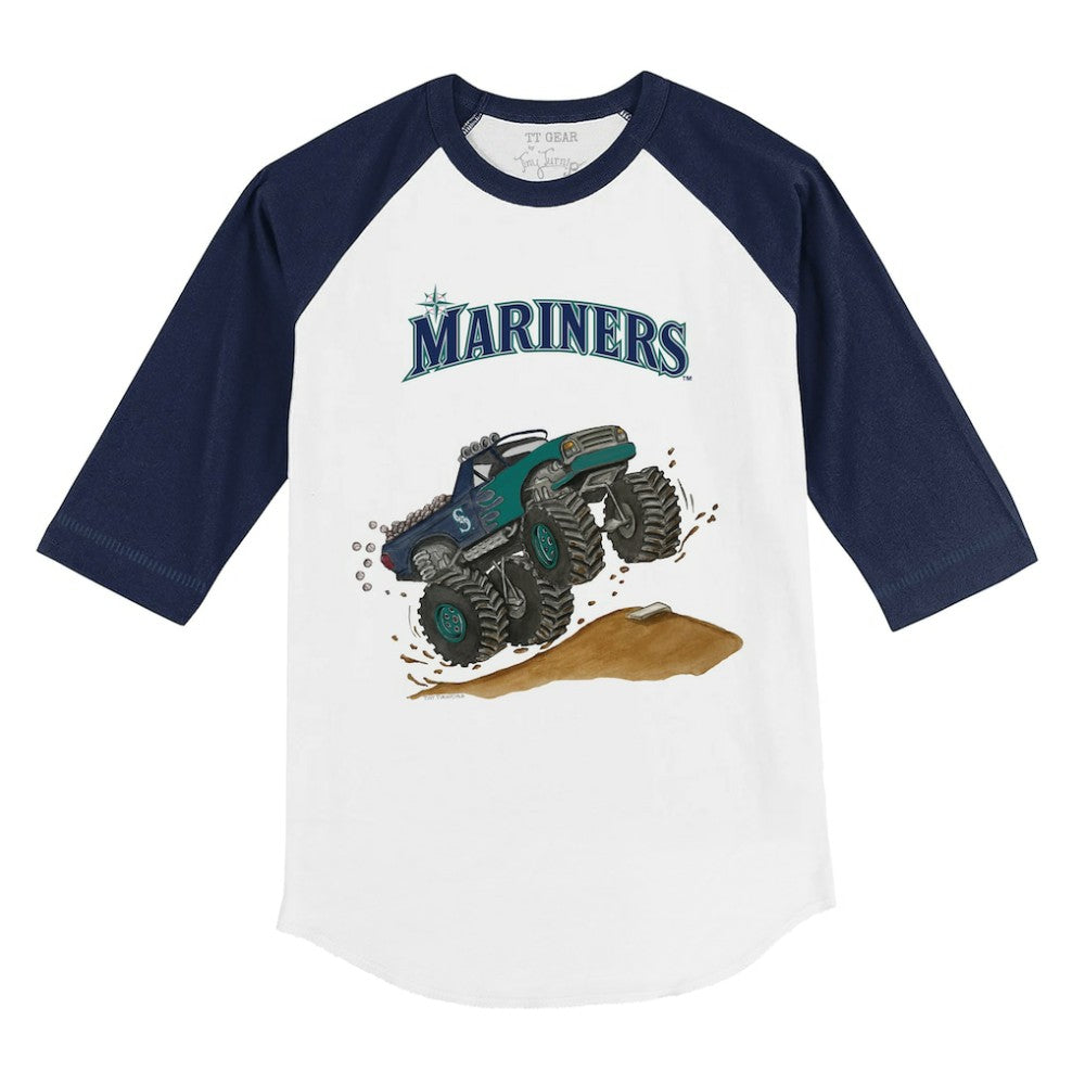 Seattle Mariners Tiny Turnip Youth Monster Truck 3/4-Sleeve Raglan T-Shirt - MLB