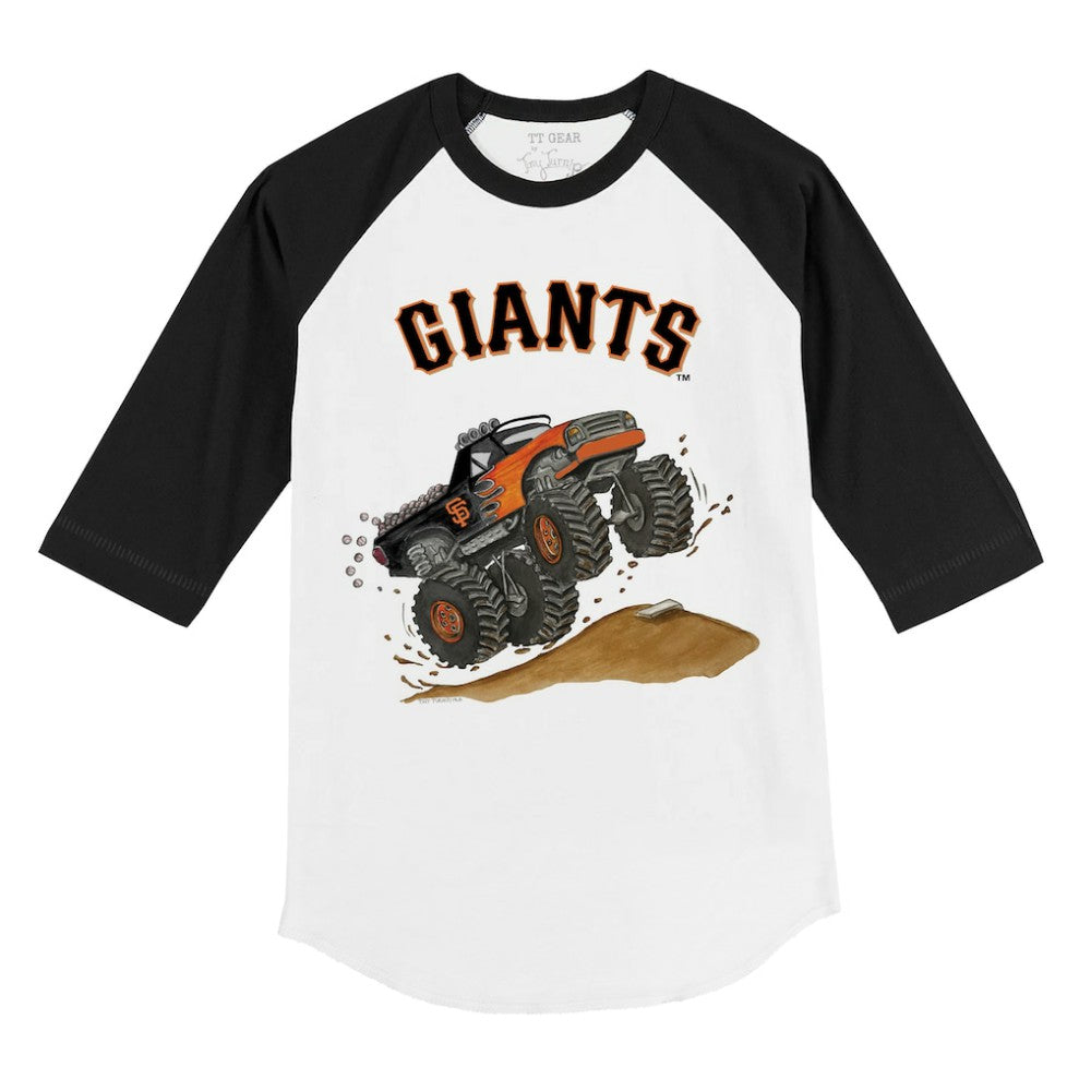 San Francisco Giants Tiny Turnip Youth Monster Truck 3/4-Sleeve Raglan T-Shirt - MLB