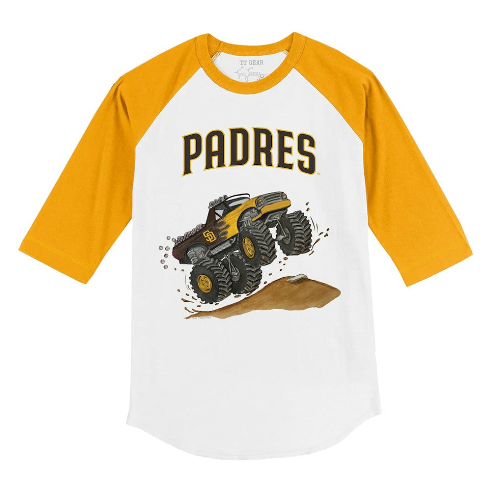San Diego Padres Tiny Turnip Youth Monster Truck 3/4-Sleeve Raglan T-Shirt - MLB