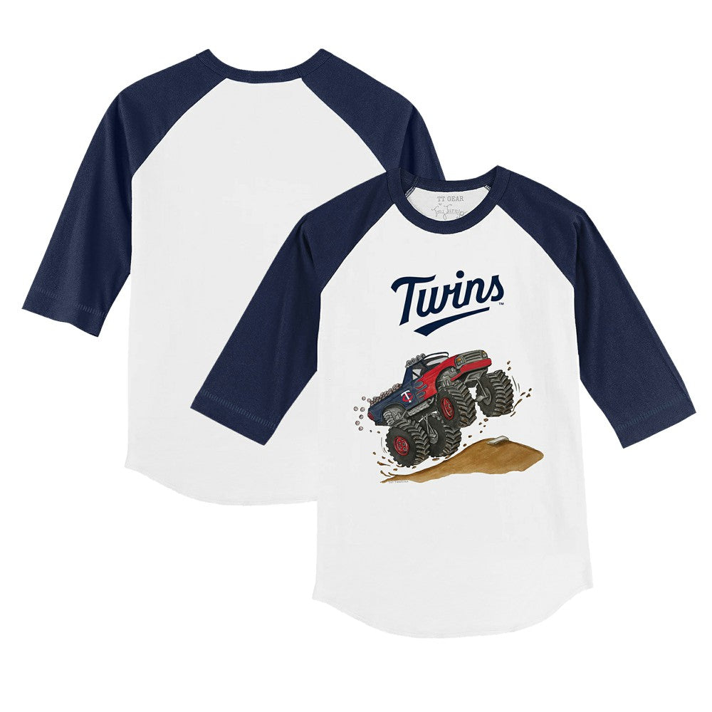 Minnesota Twins Tiny Turnip Youth Monster Truck 3/4-Sleeve Raglan T-Shirt - MLB