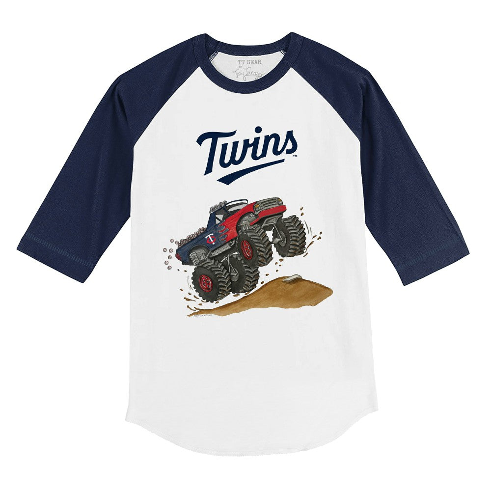 Minnesota Twins Tiny Turnip Youth Monster Truck 3/4-Sleeve Raglan T-Shirt - MLB