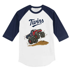 Minnesota Twins Tiny Turnip Youth Monster Truck 3/4-Sleeve Raglan T-Shirt - MLB