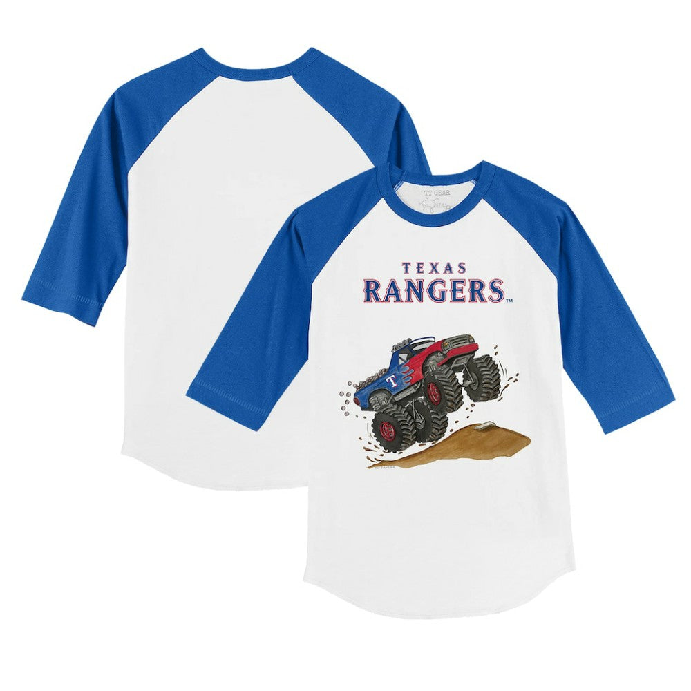 Texas Rangers Tiny Turnip Youth Monster Truck 3/4-Sleeve Raglan T-Shirt - MLB