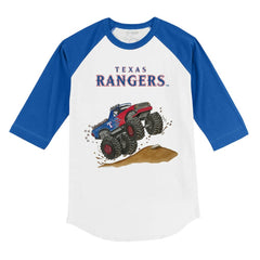 Texas Rangers Tiny Turnip Youth Monster Truck 3/4-Sleeve Raglan T-Shirt - MLB