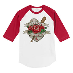 St. Louis Cardinals Tiny Turnip Youth Tattoo Rose 3/4-Sleeve Raglan T-Shirt - MLB