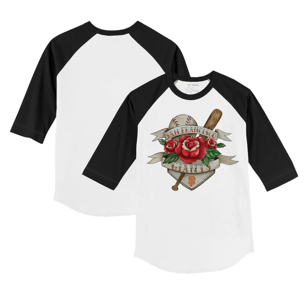 San Francisco Giants Tiny Turnip Youth Tattoo Rose 3/4-Sleeve Raglan T-Shirt - MLB