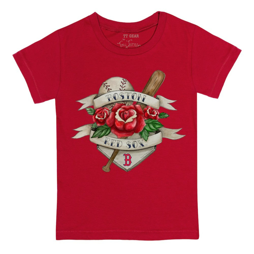 Boston Red Sox Tiny Turnip Youth Tattoo Rose T-Shirt - MLB