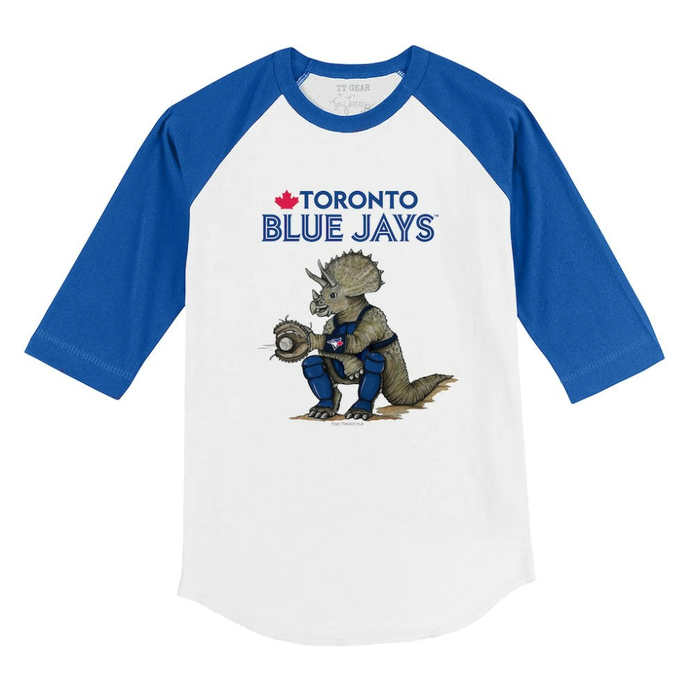 Toronto Blue Jays Tiny Turnip Youth Triceratops 3/4-Sleeve Raglan T-Shirt - MLB