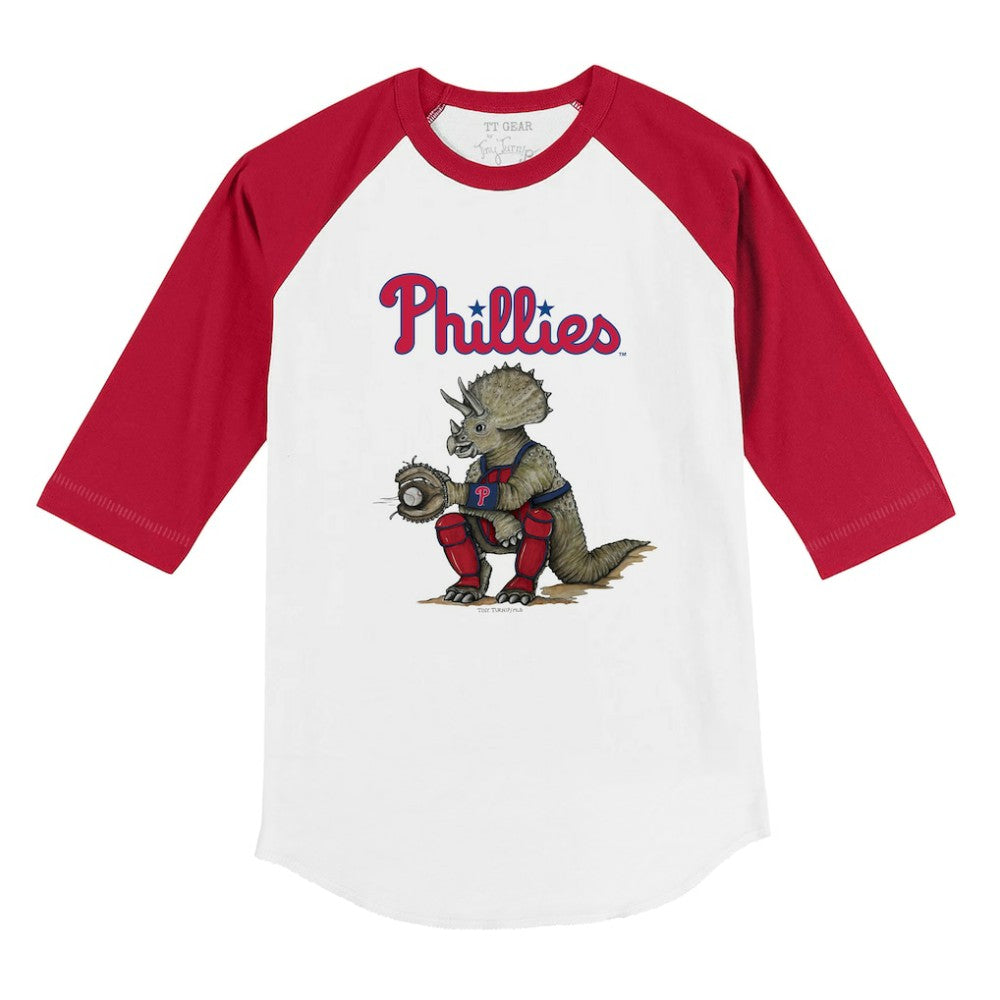 Philadelphia Phillies Tiny Turnip Youth Triceratops 3/4-Sleeve Raglan T-Shirt - MLB