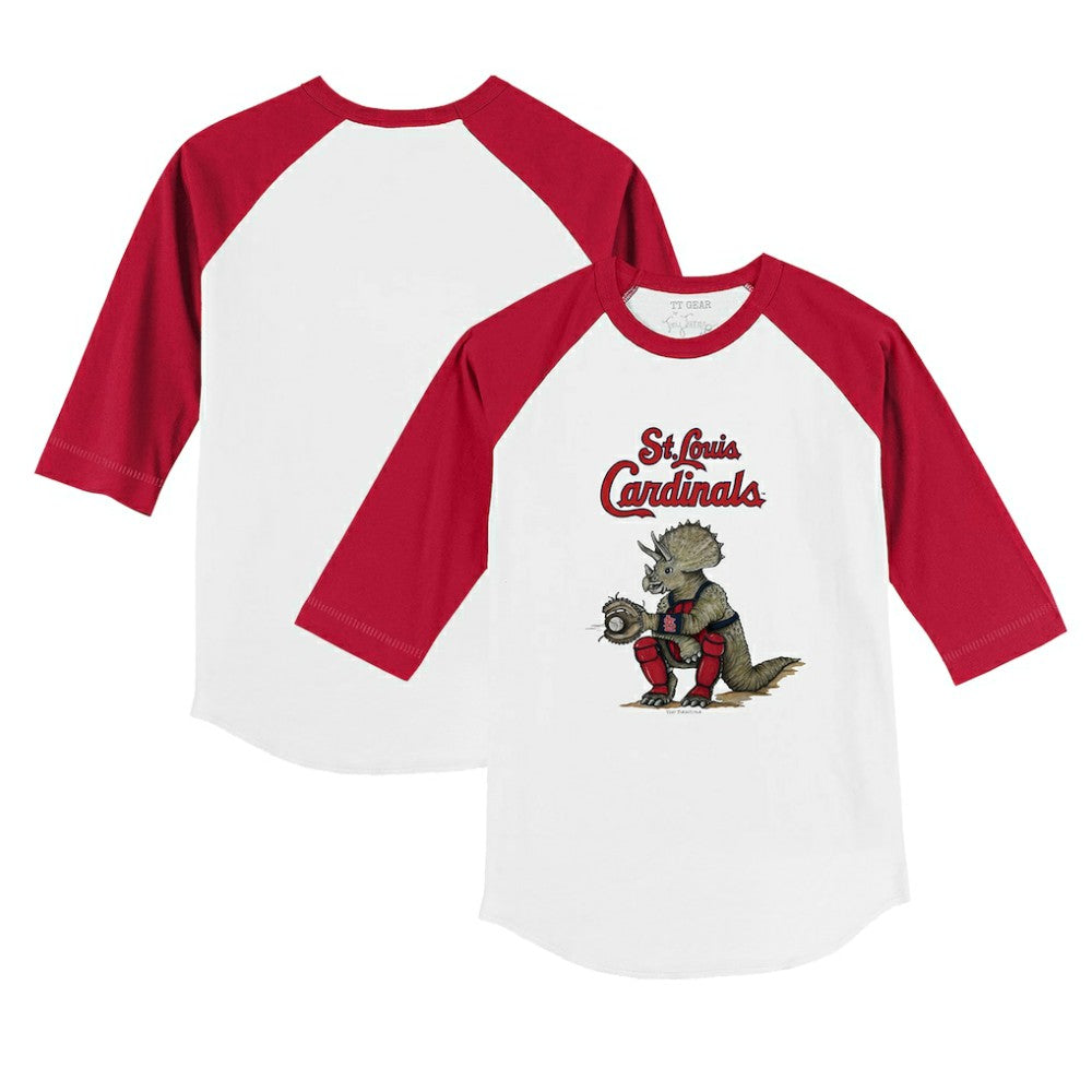 St. Louis Cardinals Tiny Turnip Youth Triceratops 3/4-Sleeve Raglan T-Shirt - MLB