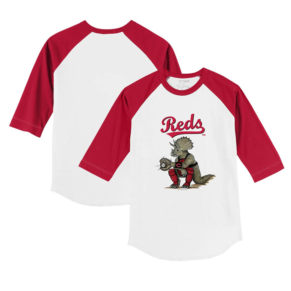 Cincinnati Reds Tiny Turnip Youth Triceratops 3/4-Sleeve Raglan T-Shirt - MLB
