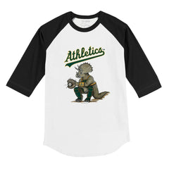 Athletics Tiny Turnip Youth Triceratops 3/4-Sleeve Raglan T-Shirt - MLB