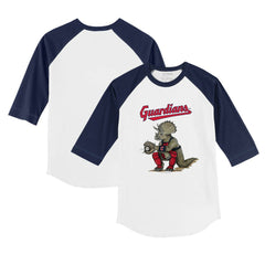 Cleveland Guardians Tiny Turnip Youth Triceratops 3/4-Sleeve Raglan T-Shirt - MLB