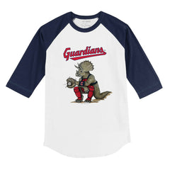 Cleveland Guardians Tiny Turnip Youth Triceratops 3/4-Sleeve Raglan T-Shirt - MLB
