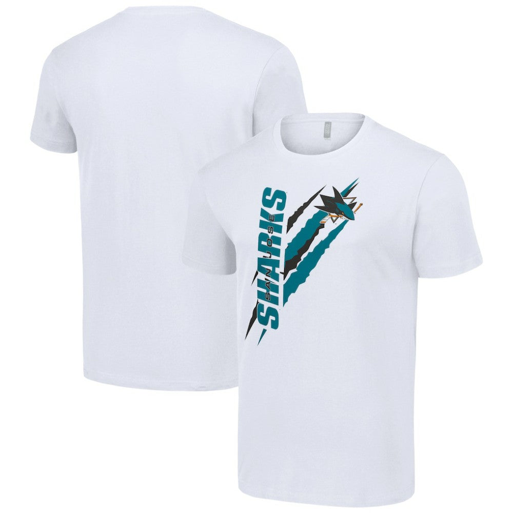 San Jose Sharks Starter Color Scratch T-Shirt - White - NHL