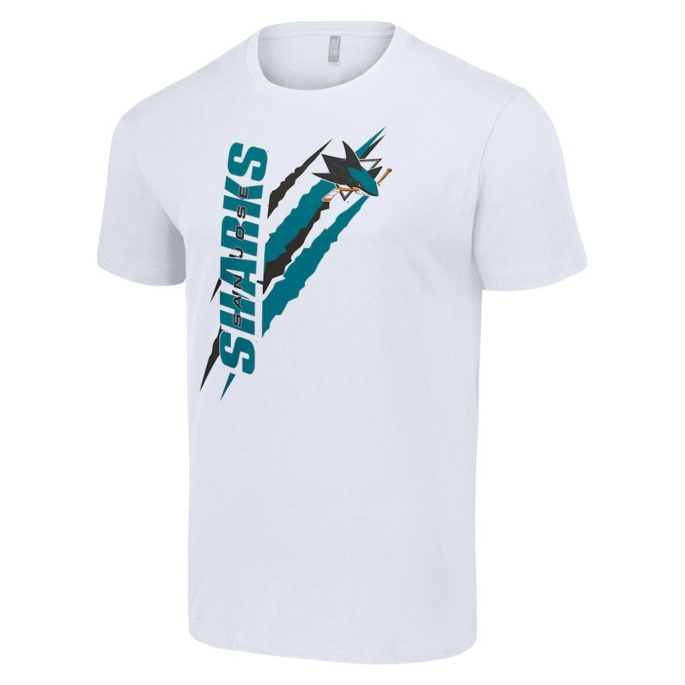 San Jose Sharks Starter Color Scratch T-Shirt - White - NHL
