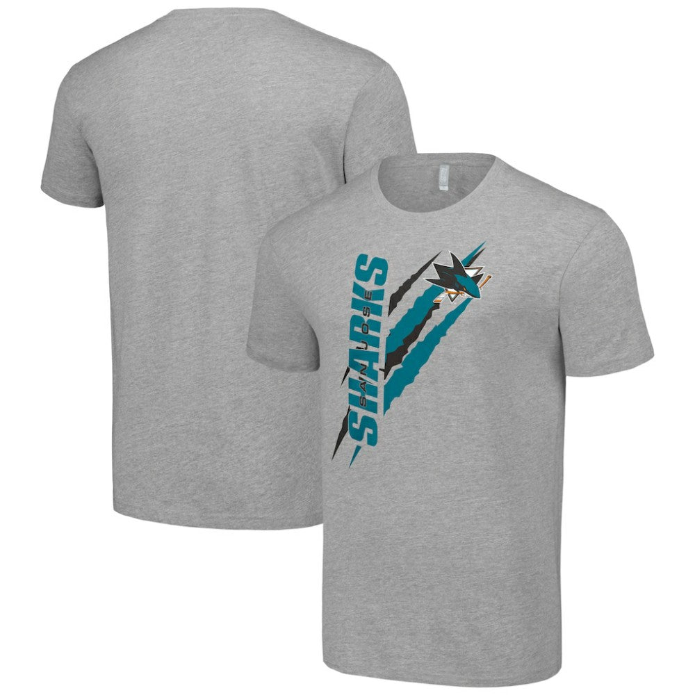 San Jose Sharks Starter Color Scratch T-Shirt - Heather Gray - NHL