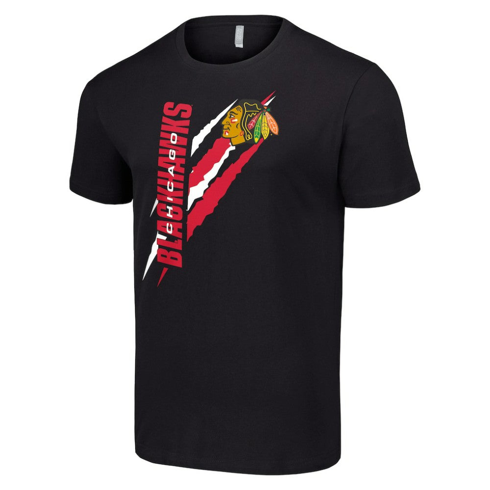 Chicago Blackhawks Starter Color Scratch T-Shirt - Black - NHL