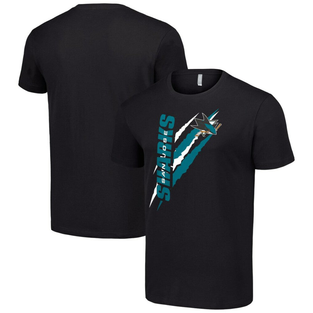San Jose Sharks Starter Color Scratch T-Shirt - Black - NHL