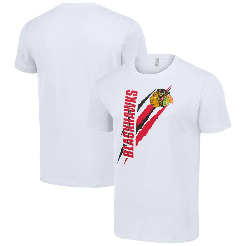 Chicago Blackhawks Starter Color Scratch T-Shirt - White - NHL