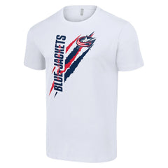 Columbus Blue Jackets Starter Color Scratch T-Shirt - White - NHL