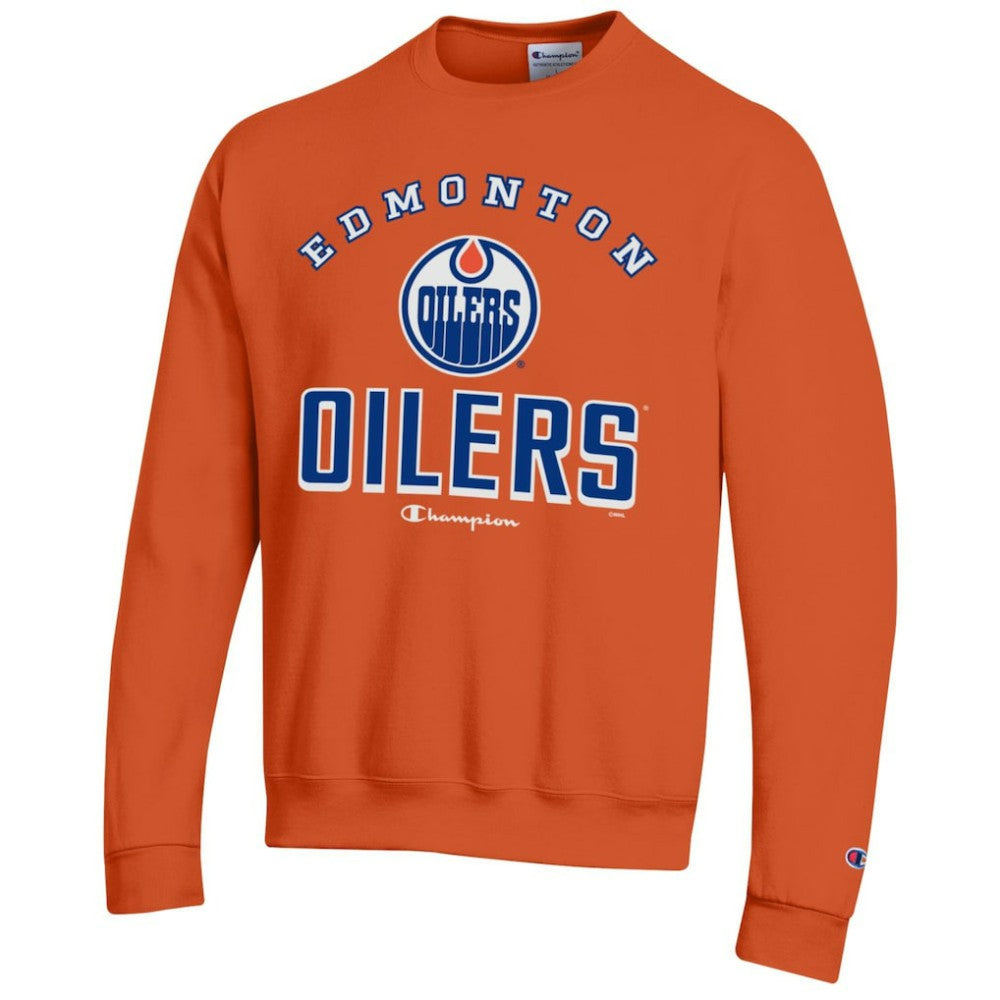 Edmonton Oilers Champion Eco Powerblend Crewneck Sweatshirt - Orange - NHL