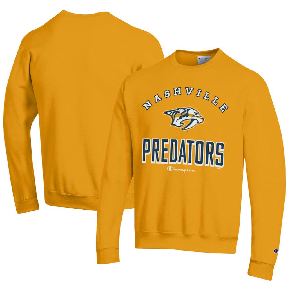Nashville Predators Champion Eco Powerblend Crewneck Sweatshirt - Gold - NHL