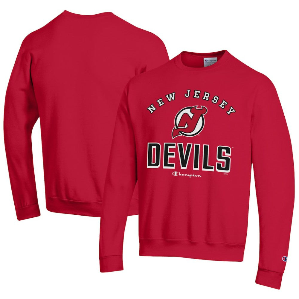 New Jersey Devils Champion Eco Powerblend Crewneck Sweatshirt - Red - NHL