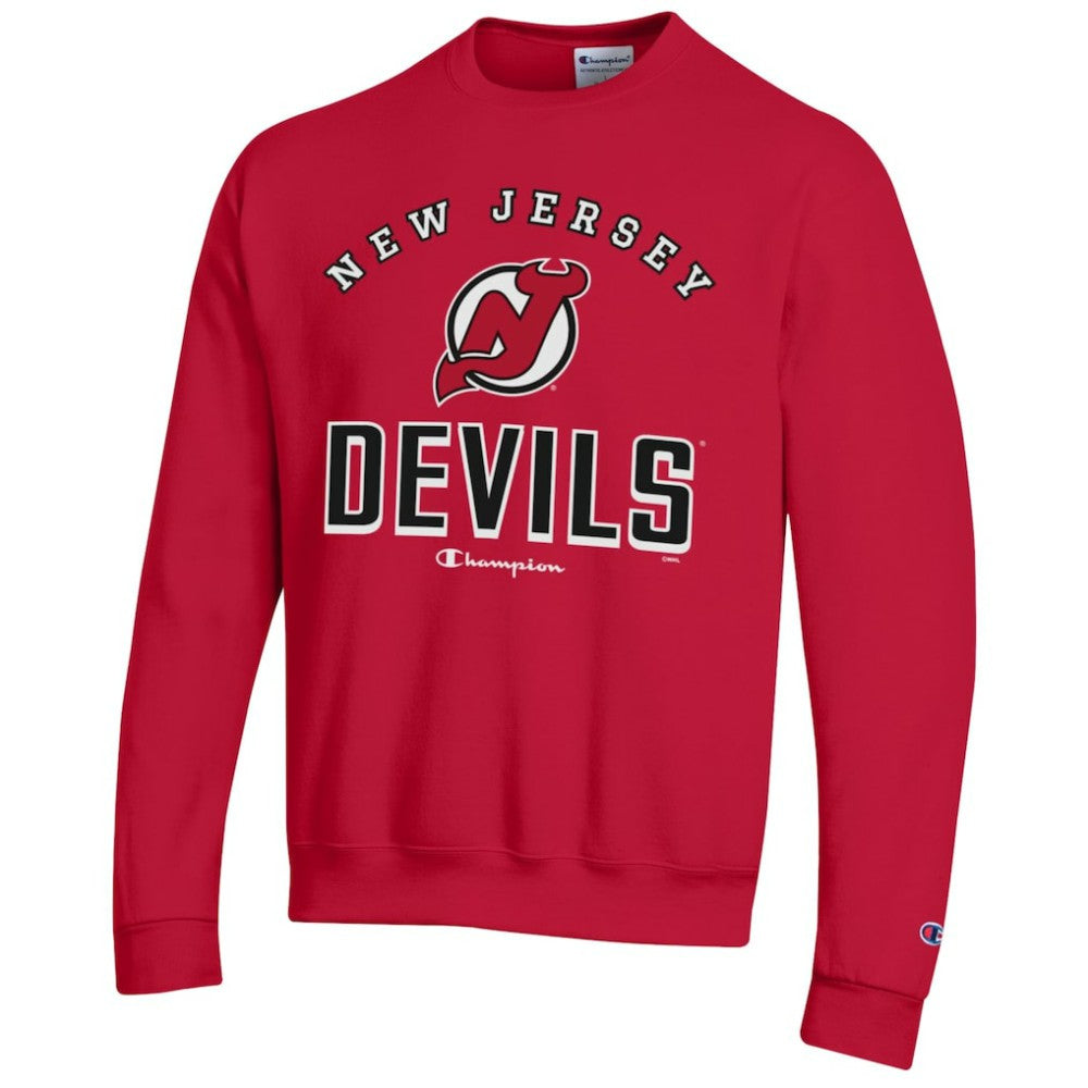 New Jersey Devils Champion Eco Powerblend Crewneck Sweatshirt - Red - NHL