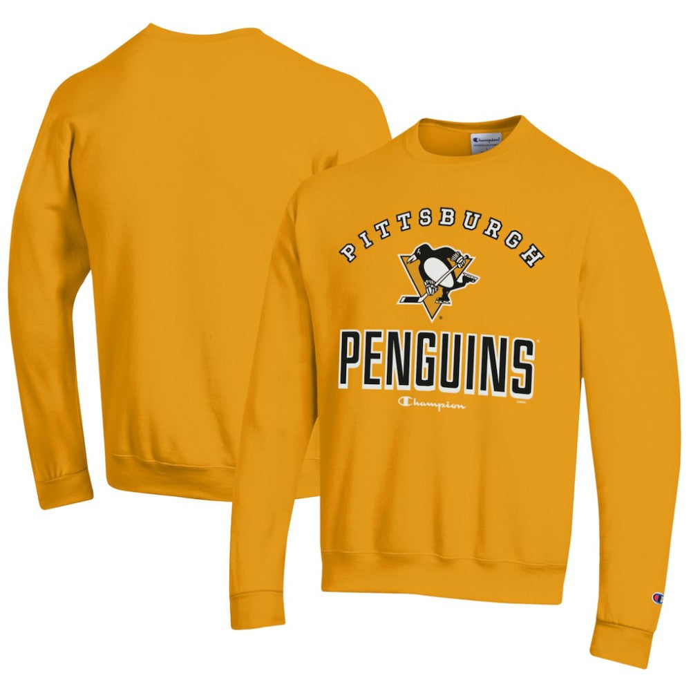 Pittsburgh Penguins Champion Eco Powerblend Crewneck Sweatshirt - Gold - NHL