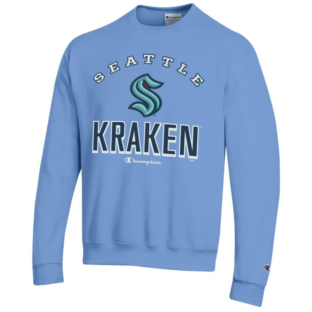 Seattle Kraken Champion Eco Powerblend Crewneck Sweatshirt - Light Blue - NHL
