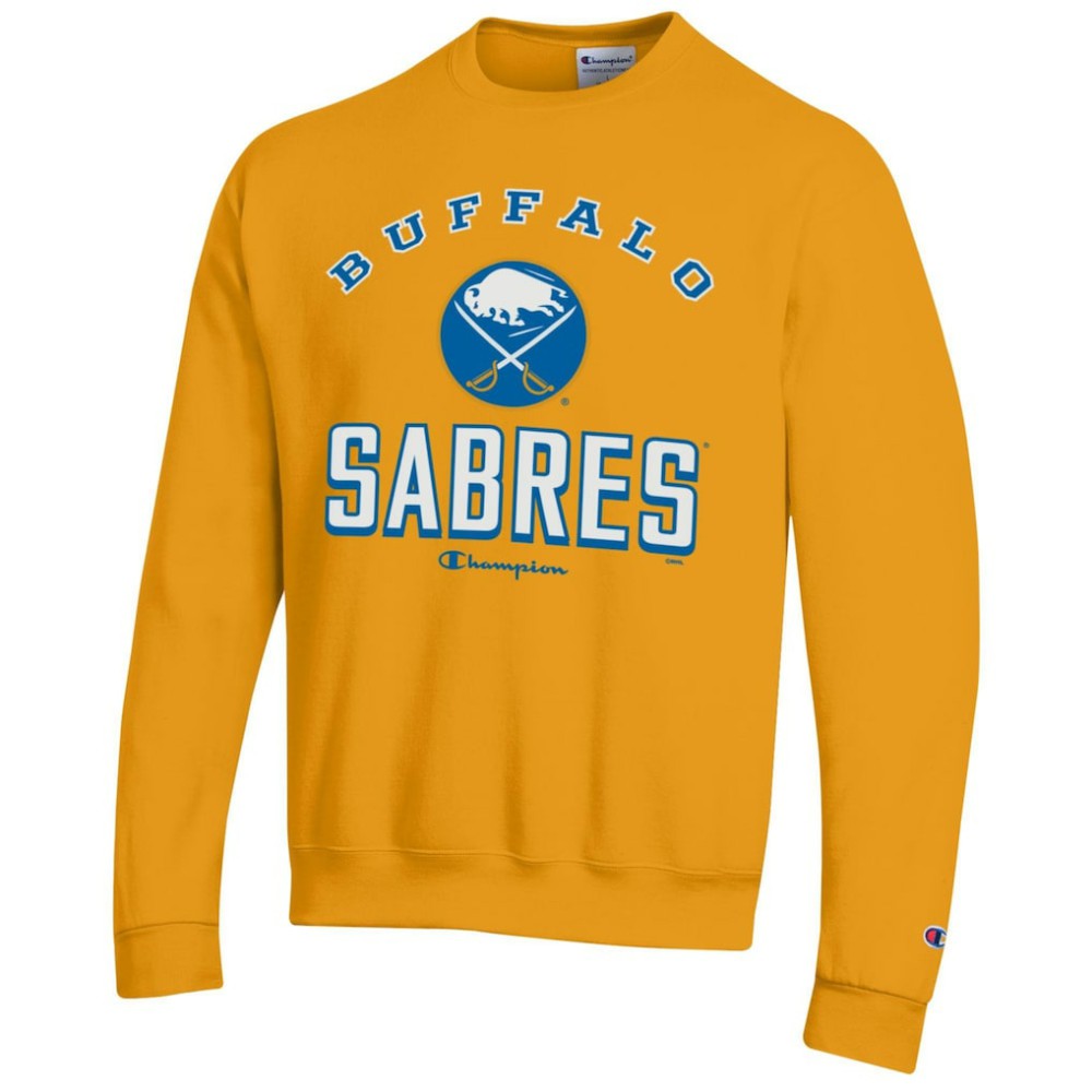 Buffalo Sabres Champion Eco Powerblend Crewneck Sweatshirt - Gold - NHL