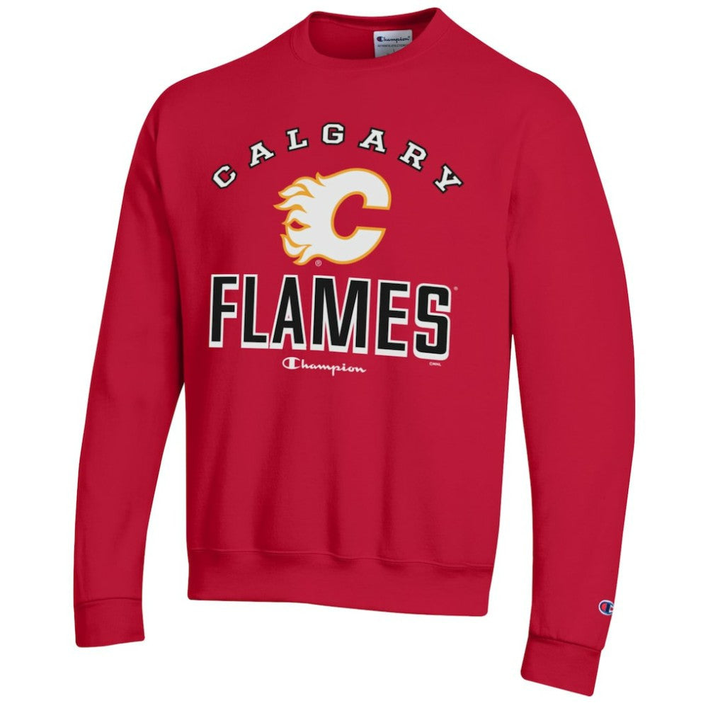 Calgary Flames Champion Eco Powerblend Crewneck Sweatshirt - Red - NHL
