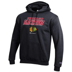 Chicago Blackhawks Champion Eco Powerblend Pullover Hoodie - Black - NHL
