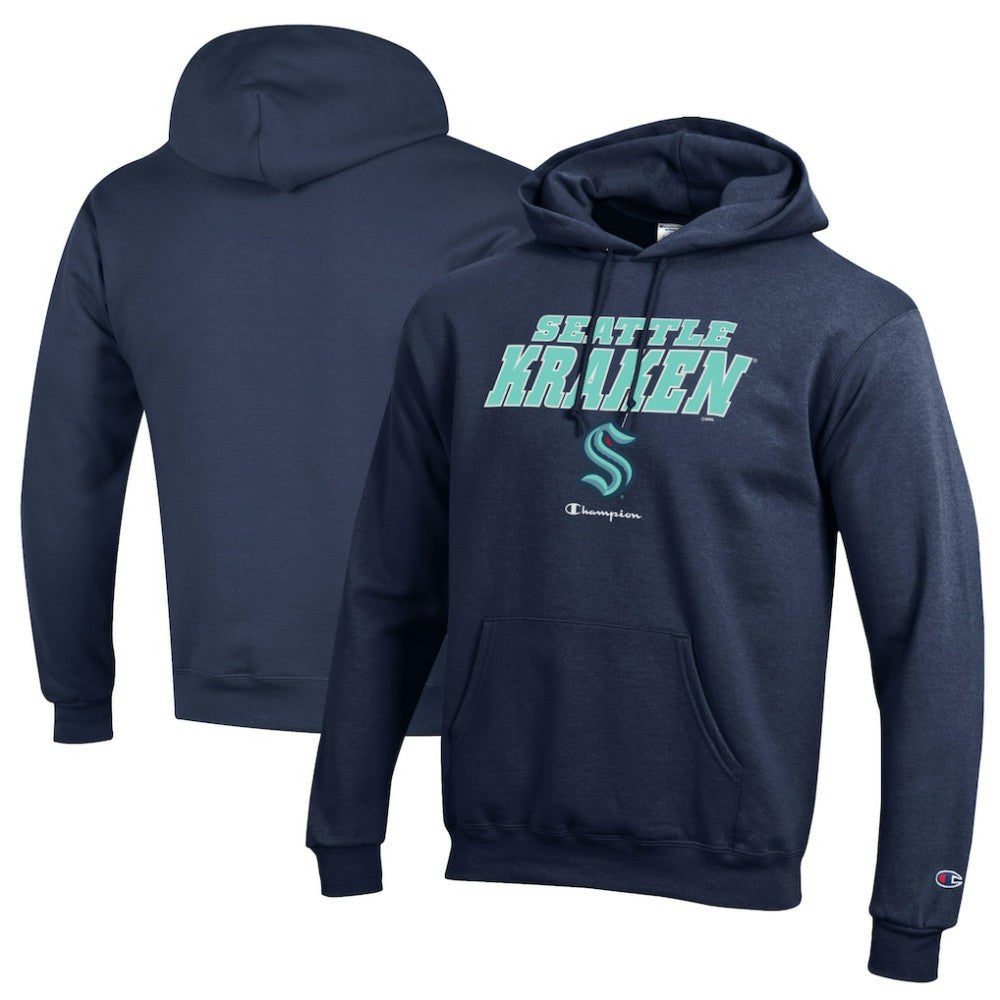 Seattle Kraken Champion Eco Powerblend Pullover Hoodie - Deep Sea Blue - NHL