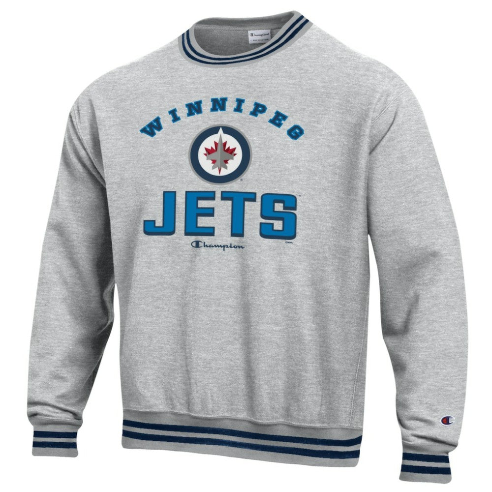 Winnipeg Jets Champion Reverse Weave Yarn Dye Pullover Sweatshirt - Heather Gray - NHL